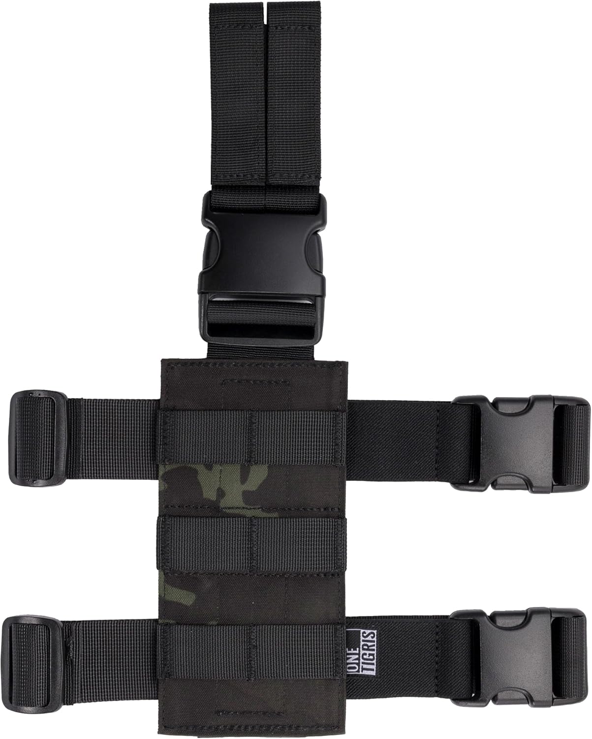 OneTigris Mini Molle Panel for Tools, Drop Leg Platform Minimalist Adjustable Thigh Rig for Flashlight Green