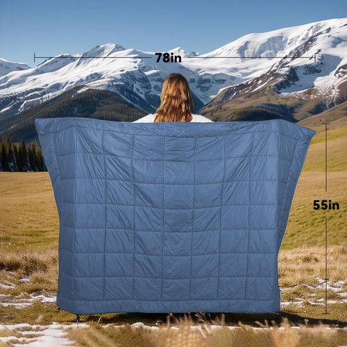 ESOKA PRON Outdoor Camping Blanket,Lightweight Waterproof Puffy Camping Blanket,Portable Camping Quilt for Travel, Picnic, Hiking,Camping (Gray)