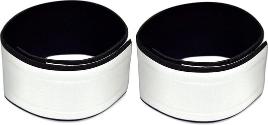 Reflective Ankle Bands - Impressive 1,000+ Foot Visibility with Very Large Reflective Area for Safety During Nighttime - Bright, Comfortable, Neoprene - Straps for Biking, Running and Walking