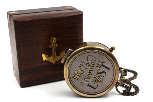 NOT All Engraved Personalized Antique Brass Compass – Son Birthday Gifts, Graduation Day Gifts, Confirmation Gifts, Baptism & Stocking Stuffer for Son