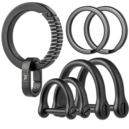 Carabiner Clip with Titanium Mini Quick Release Connecting Key Chain Rings