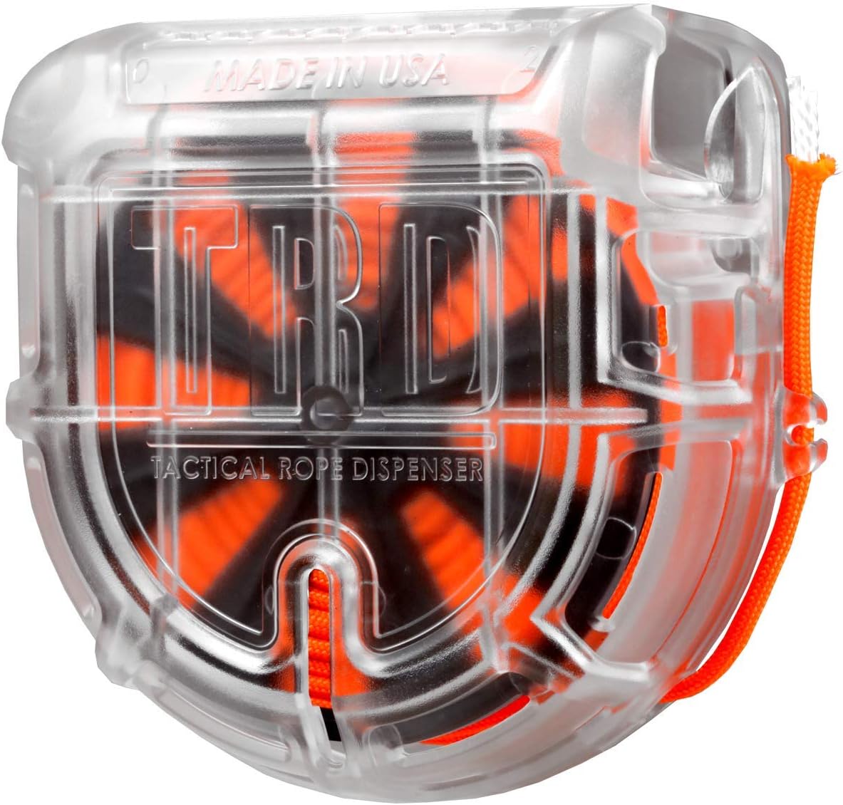 Atwood Rope MFG Tactical 550 Paracord Parachute Cord Rope Dispenser 50ft Spool TRD | Cutting Blade, Belt Clip, Cord Grip, View Port, Integrated Ruler