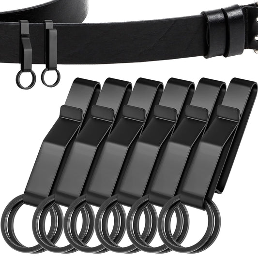 Sureio 6 Pack Duty Belt Key Holder Tactical Stealth Duty Key Ring Holder Stainless Steel Tactical Key Ring for Police and Fire Agencies Belt Quick Release Keyring 2.25 Inch Max