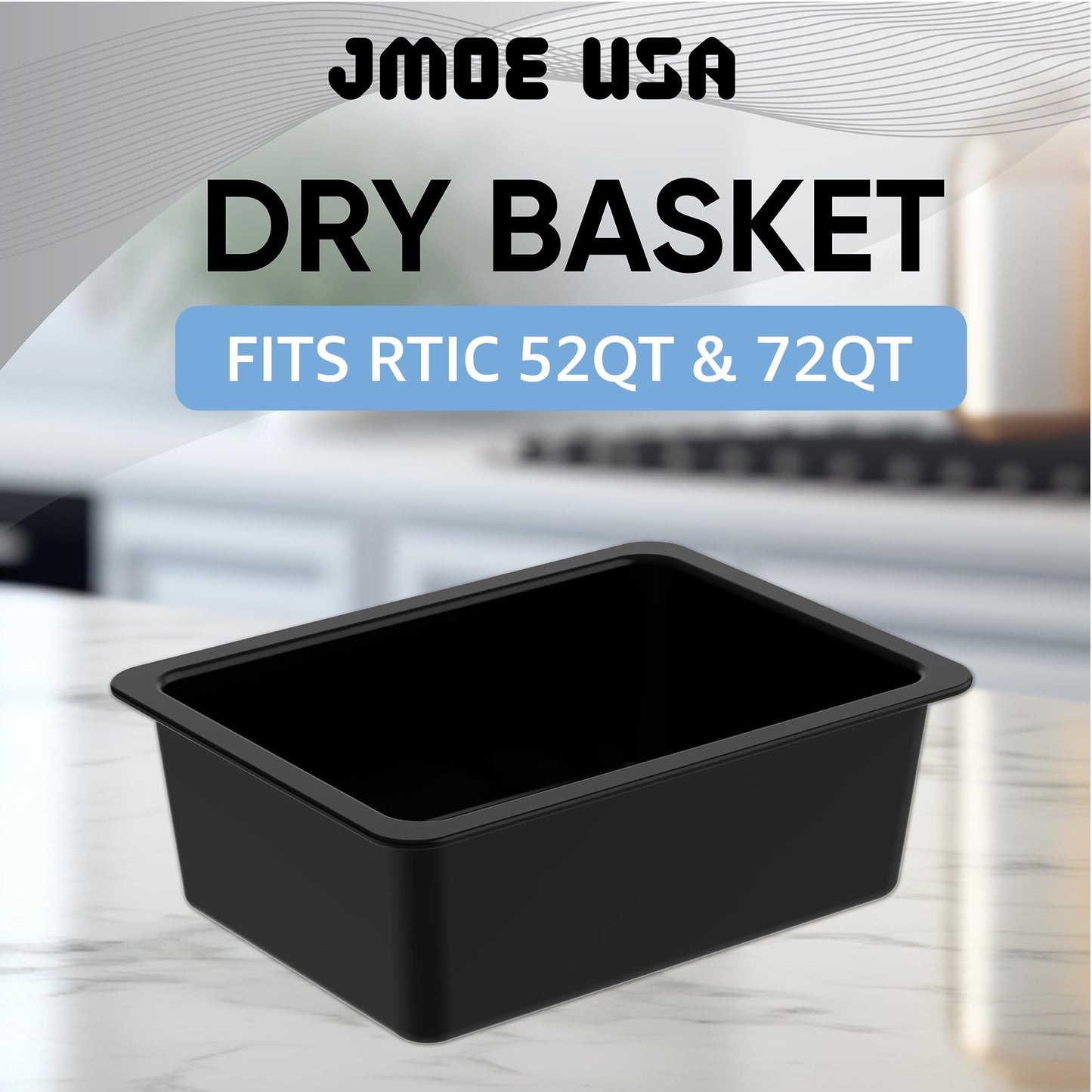 Jmoe USA Dry Basket for RTIC 52QT & 72QT Ultra-Light Cooler | BPA-Free Tough Plastic | Specially Designed, Durable, Food-Safe | Storage Tray for Electronics, Utensils, Dry Goods, and More | 1-Pack
