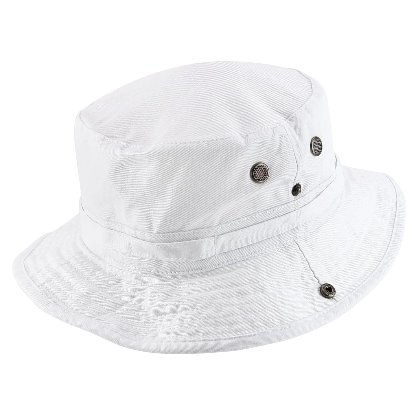 Armycrew Big Oversized Jungle Boonie Bucket Hat with Chin String Fits Upto XXXL - White - 2XL-3XL
