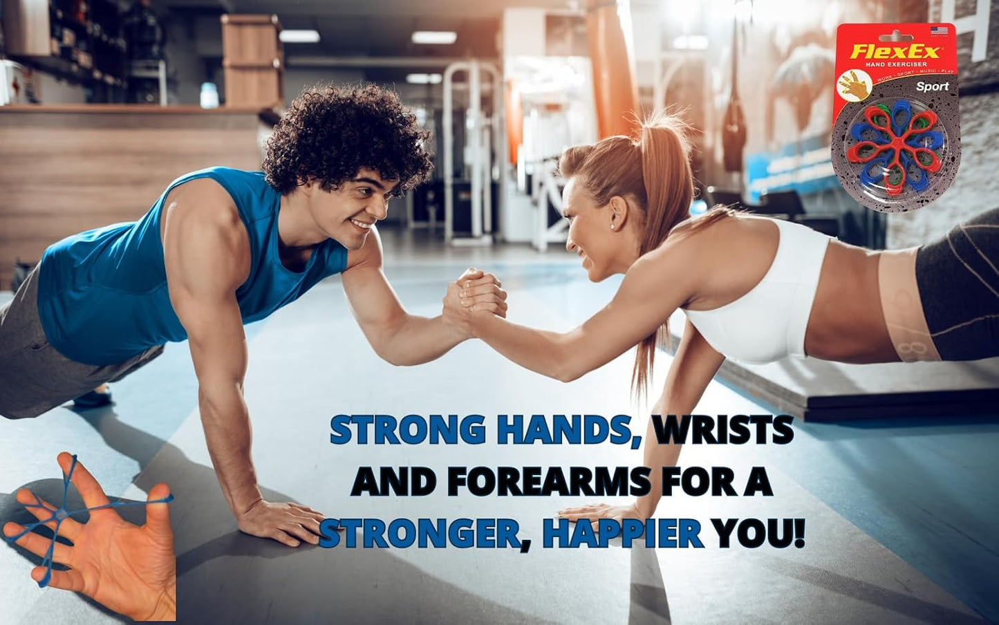 FlexEx® Sport Patented Hand Exerciser, Made in USA, Hand Grip Strengthener, for Sport and Music, Law Enforcement Hand Exerciser