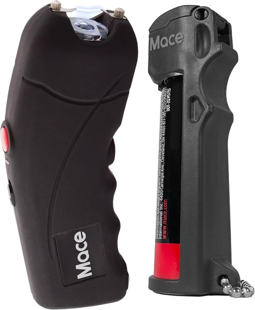 Mace Stun Gun for Self Defense - Rechargeable, Bright LED Light, High Voltage, Self Defense for Men & Women