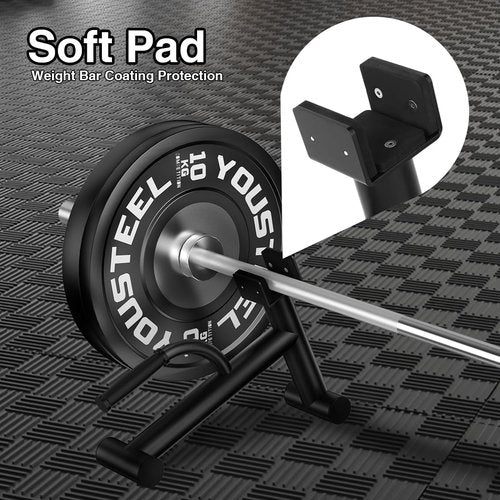 Tamisom Deadlift Jack Barbell Stand Upload 600lbs Deadlift Barbell Jack Bar Non-Slip Rubber Handle Suitable for Loading Unloading Weight Plates for Deadlift Exercise Weight Training (2)