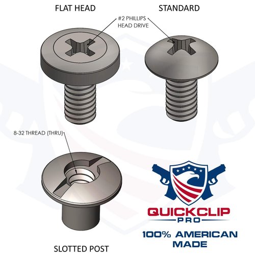 QuickClip Pro DCC Monoblock Holster Sheath Belt Gear Clip Fits 1.5" IWB Belts - Concealed Carry Clasp - Tactical Dark Matte Grey Metal with Mounting Hardware, Made in USA (1-Pack)