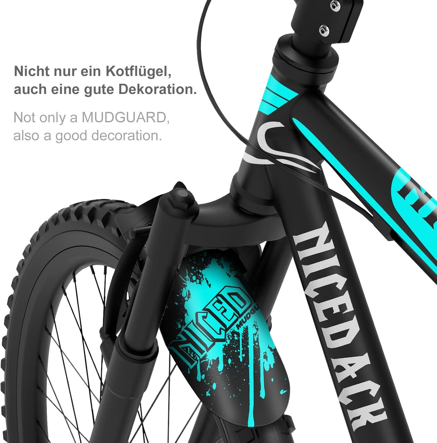 NICEDACK Bike Fender, Adjustable MTB Mud Guard, Front and Rear Compatible Mudguards, Fits 650B 20" 26" 27.5" 29 inch Fat Tire Bikes and All Disc Brake Bicycles