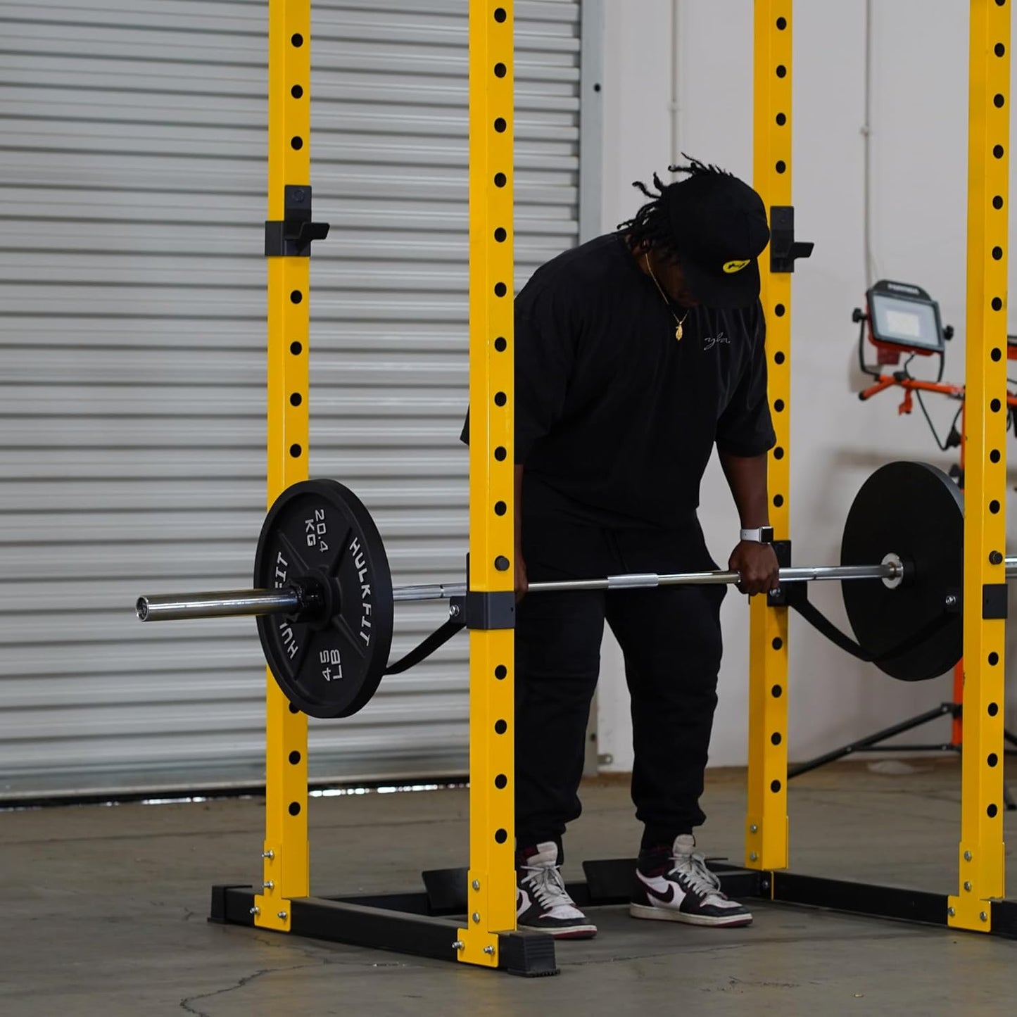 HulkFit Multi-Functional Adjustable Pro Series Power Rack Power Cage Exercise Equipment for Home Gym with Squat Rack Attachments and Accessories - Bench Press, Squats, and Deadlifts - Multicolor