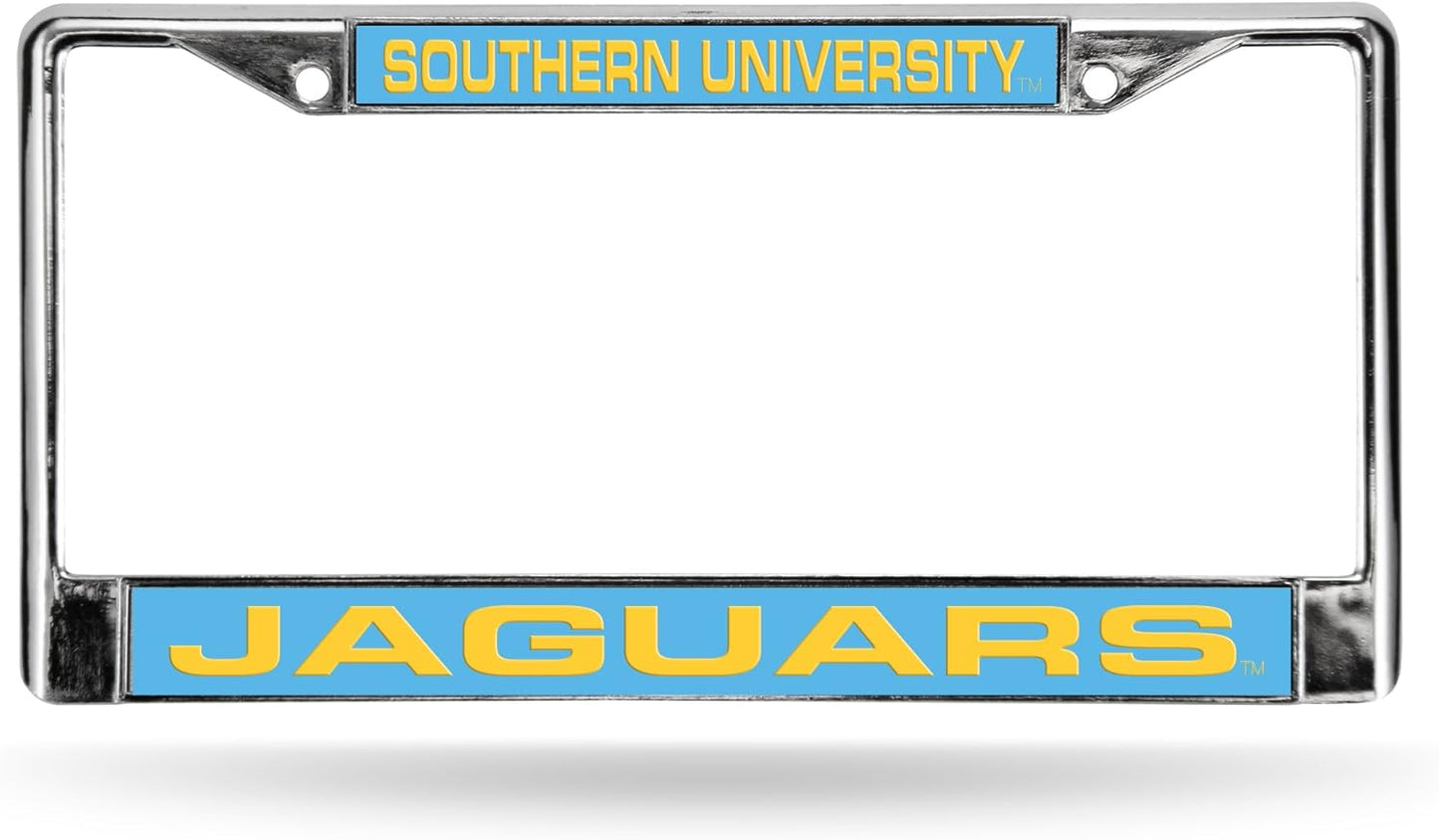 Rico Industries NCAA Unisex-Adult Laser Cut Inlaid Standard Chrome License Plate Frame