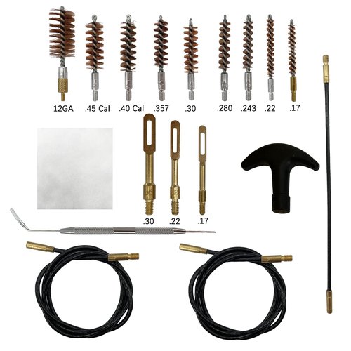 MIDUG Gun Cleaning Kit Handgun Maintenance kit for .17 .22/.223/5.56MM .243 .280 .30 .357/9MM .40 .45 12GA, Including Bore Brushes, Stainless Steel Pick, Brass Slotted Patch Loops and More