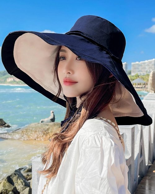 HUAMULAN 7" Wide Brim Women Summer Sun Floppy Hat Beach Bucket Fishing Hats Reversible Packable Travel Outdoor UV Protection