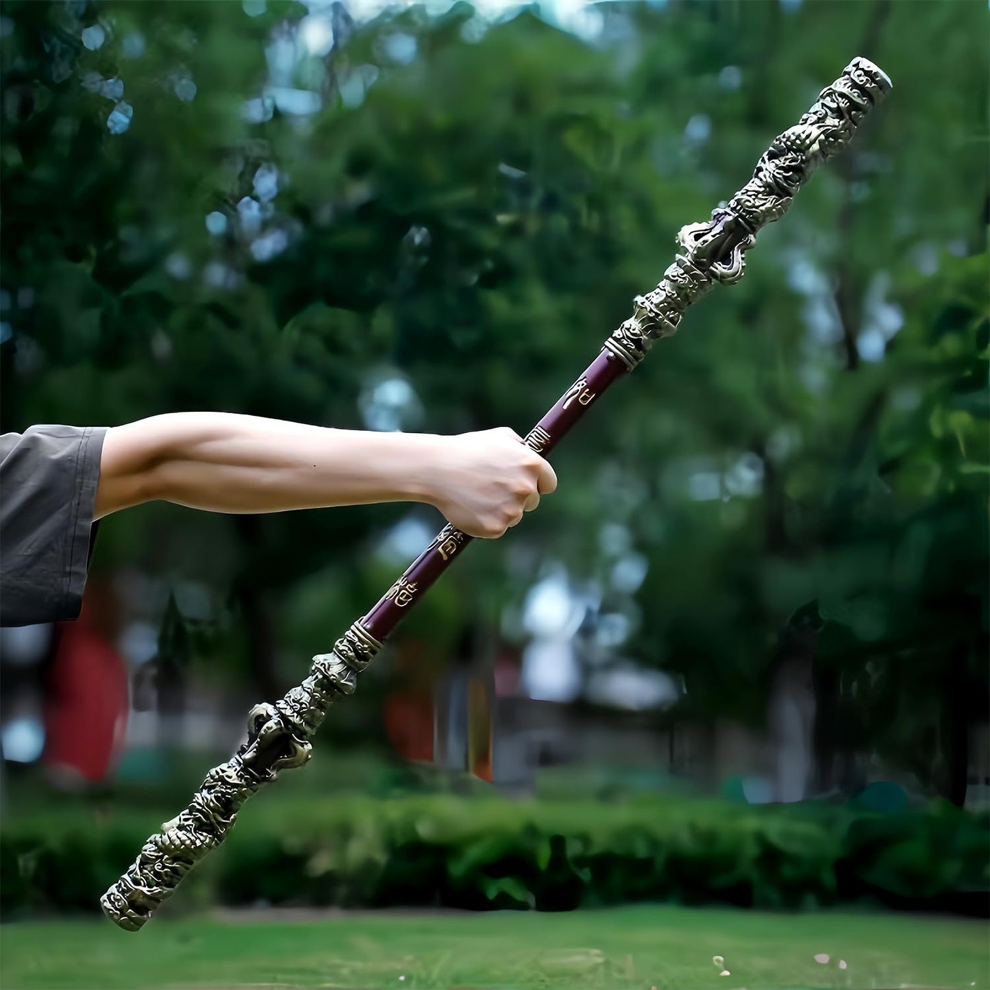 40 inch Long Black Myth Wukong Staff, PU Material(High Strength Soft Rubber), Ruyi Jingu Bang, 1:1 Restoration of Reality, Sun Wukong Staff, Three-Dimensional Carving, Collections for Fans