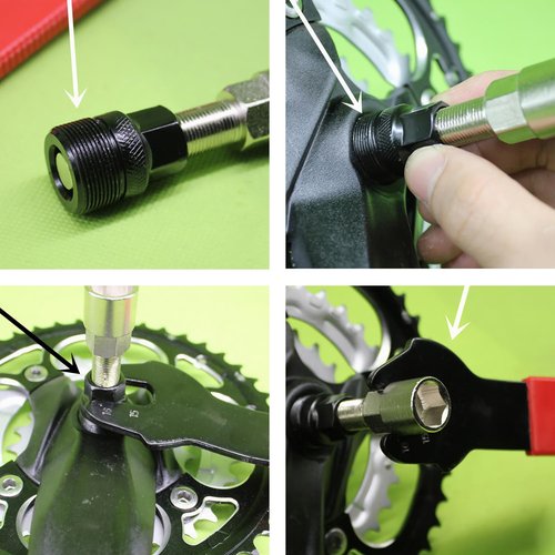 Bicycle Crank Extractor And Bike Bottom Bracket Removal Tool Set with 16mm Spanner, Professional Bicycle Repair Tool For Mountain Road Bike Repair