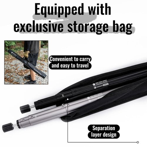 HIKEMAN Tarp Poles Tent Poles - Aluminium Camping Poles,Canopy Poles Awning Poles Adjustable Telescoping 92-280cm for Outdoor Camping Backpacking Awning (2PCS-Black)