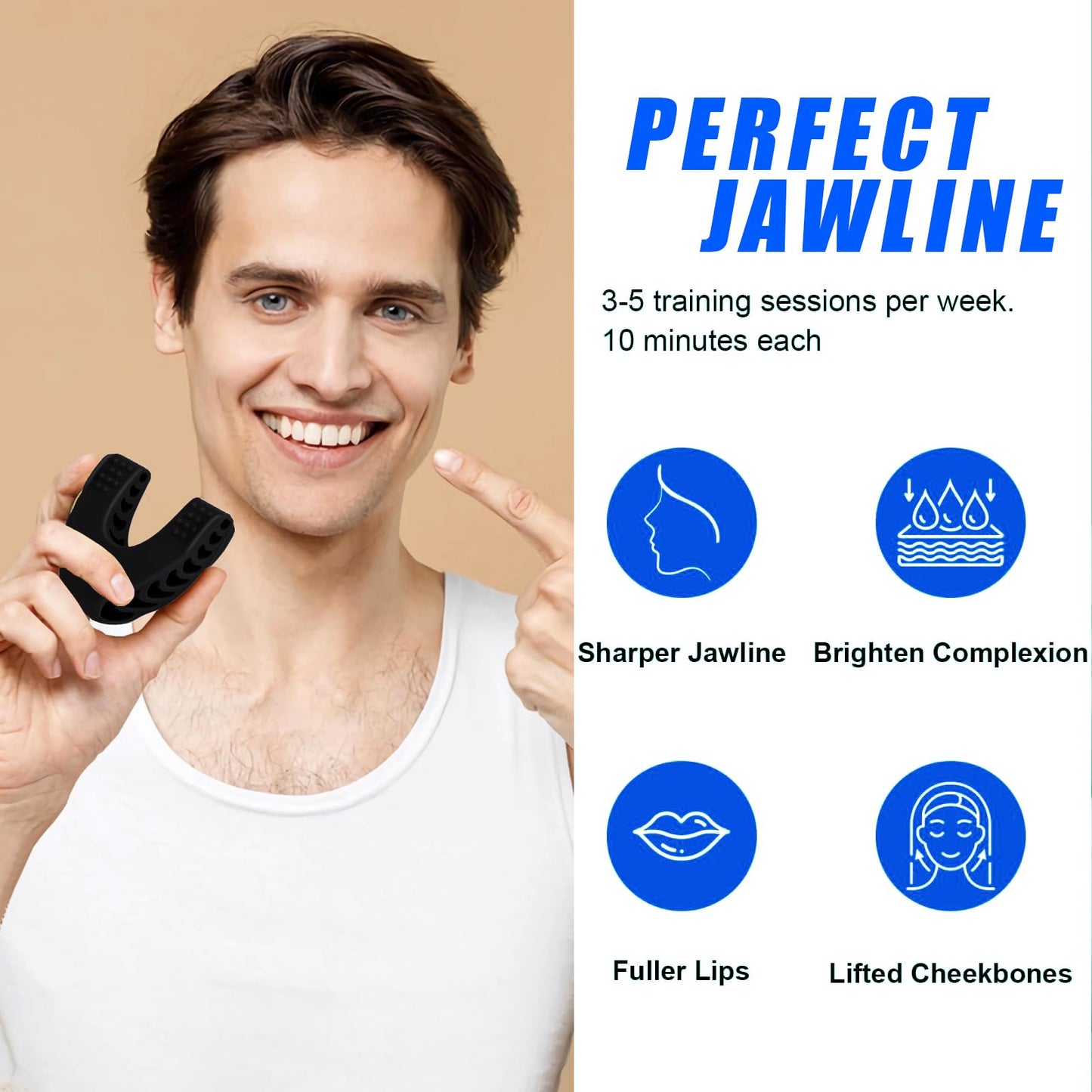 Jaw Exerciser,Jawline Exerciser for Men & Women,3 Resistance Jaw Trainer,Jaw Shark Toner, Jawline Shaper,Tighten & Tones,Facial Exerciser for Beginner Intermediate Advanced