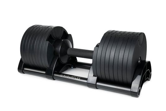 Adjustable Dumbbell (Single) by ROBURFLEX for Workout Strength Training Fitness Home Gym (BLACK - 80LB)