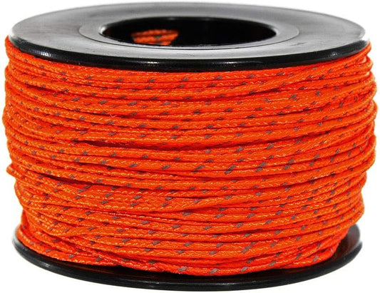 Glow in the Dark Micro Paracord - 125ft Braided Cord, 1.18mm Diameter, Reflective Options