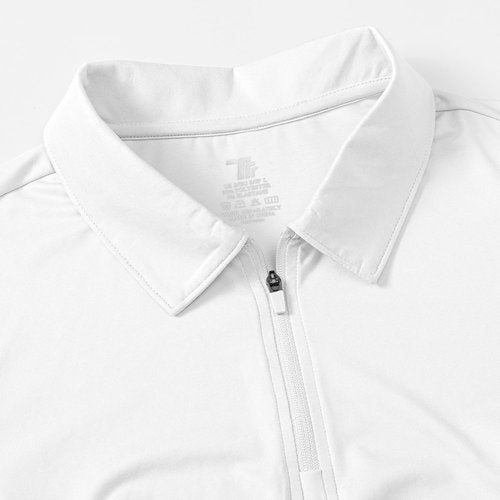 BGOWATU Women's Sleeveless Golf Polo Shirts 1/4 Zip Tennis Tank Tops with Collar UV Protection Dry Fit White S