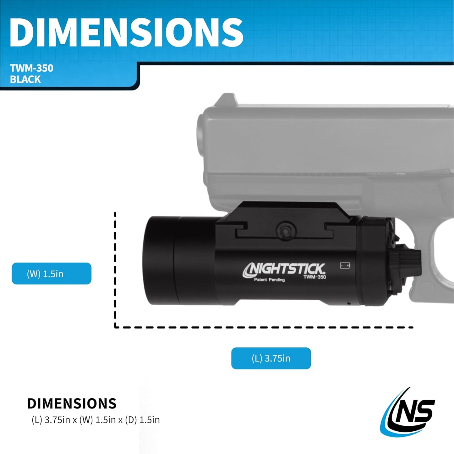Nightstick TWM-350 Tactical Weapon-Mounted Light, Black