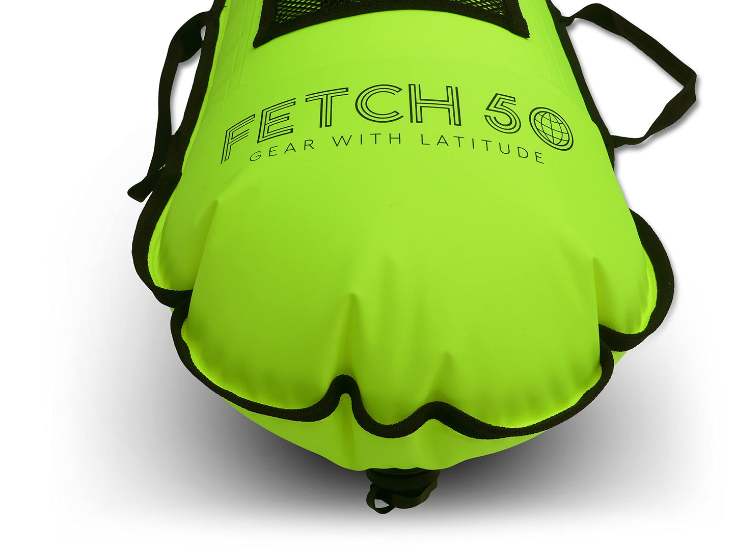 Fetch 50 Swim Buoy Dry Bag | Double Chamber Dry Bag with Handles, Nutrition Pouch and Whistle | Flourcesent Yellow Swimming Tow Float