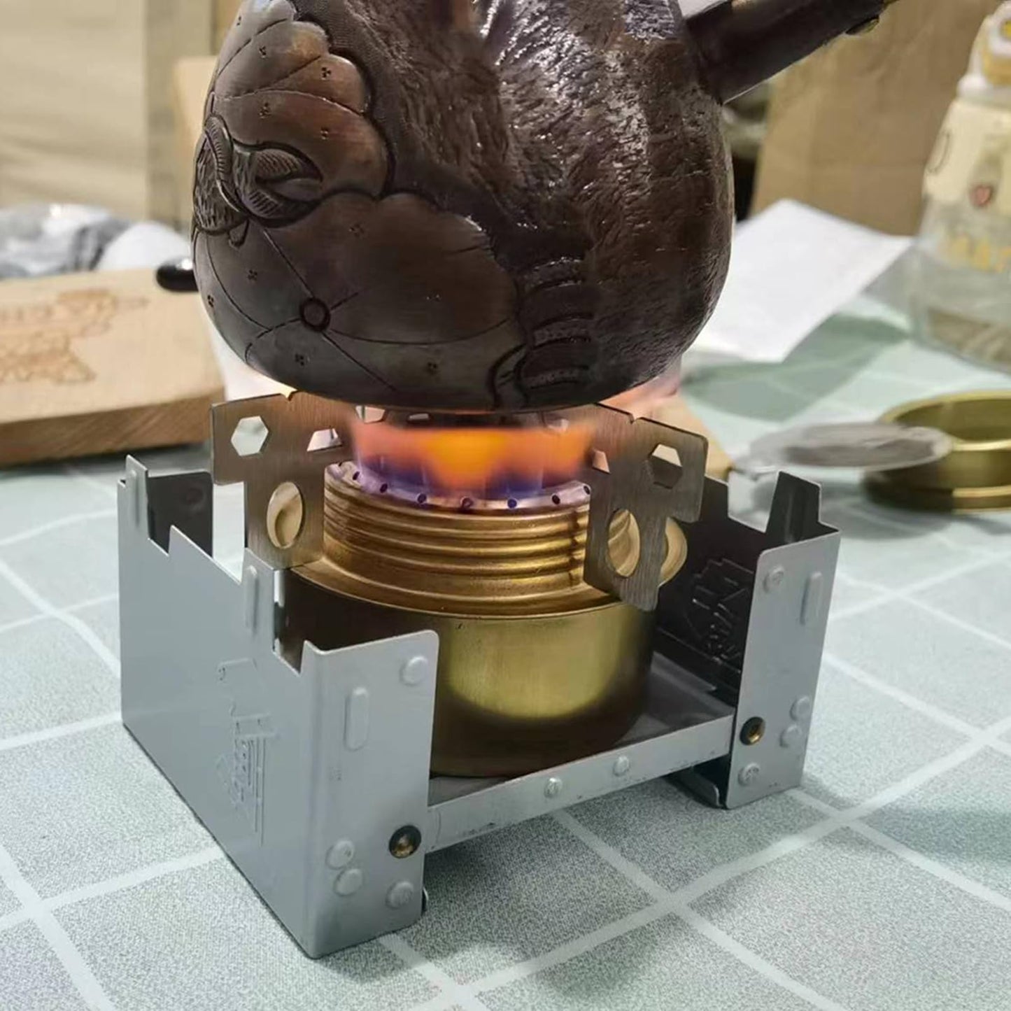 Fowspvzn Portable Stainless Steel Alcohol Stove Stand Rack Support Outdoor Camping Hiking