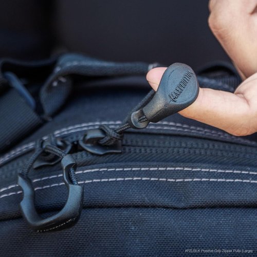 MAXPEDITION Positive Grip Zipper Pulls (Large, Black) Pack of 6, Zipper Pull Replacement for Tactical Backpack, EDC Pouch, Bug Out Bag & Luggage, Sling Pull Tab, PZLBLK