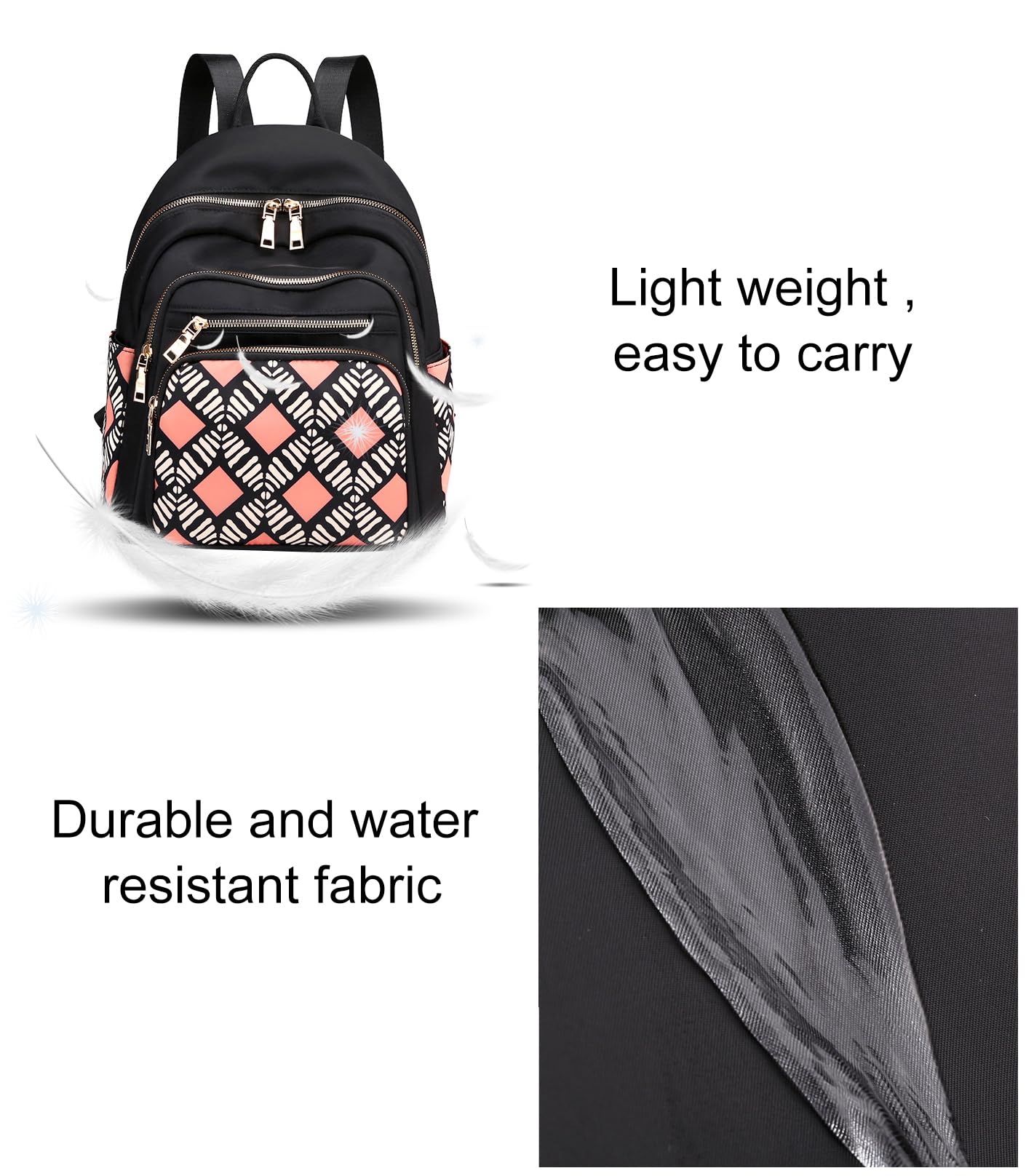 JiaYou Women Girls Leisure Backpack Floral pattern Daypack lightweight casual cosmetic Bag(Color G,16 Liters)