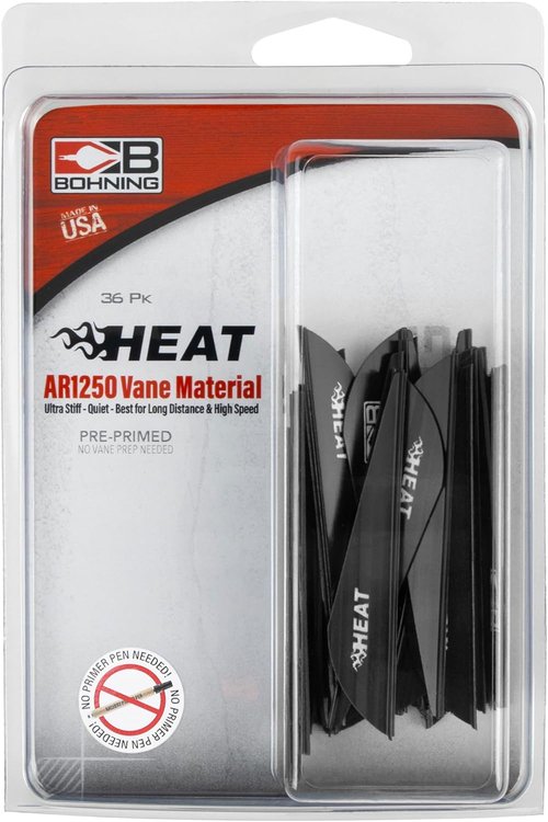 Bohning Heat Vane, Low Profile Hunting Vane, 2.5" 36pk, Black