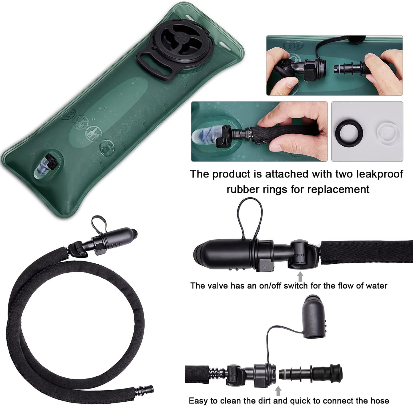 G4Free Military Tactical Hydration Pack Water Backpack with 3L Upgraded Bladder for Hiking Running Cycling