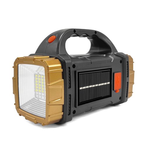 Civikyle 1-Pack Solar Flashlight High Lumens Rechargeable Outdoor Waterproof Spotlight LED Work Light Searchlight Lantern for Camping Emergencies