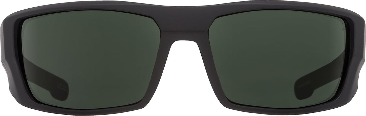 SPY Womens Dirk Sunglasses, Soft Matte Black/Happy Gray/Green Polar, 64 Mm US