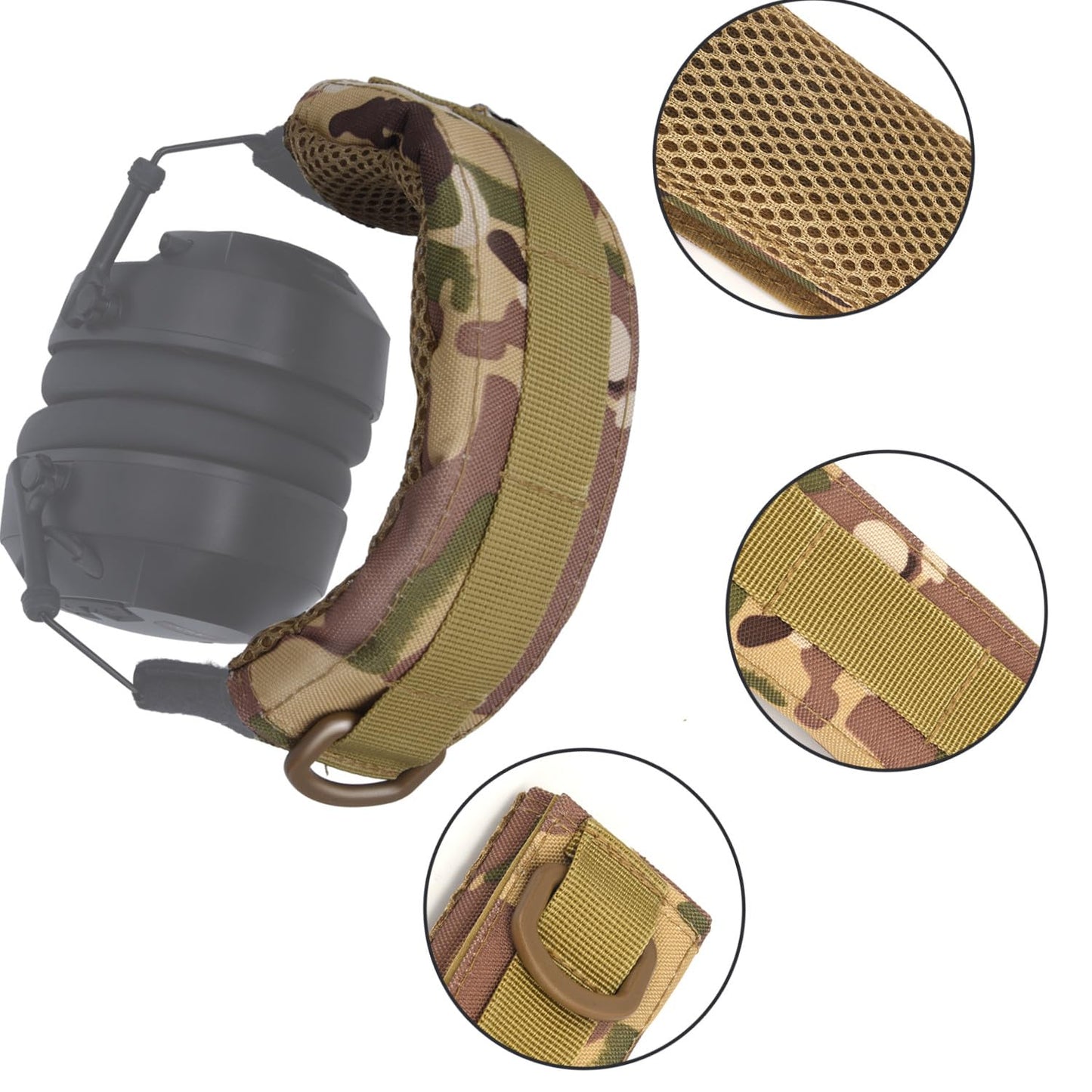 Generic Tactical Headphone Cover Sewing Usts Advanced Modular Kit Tape Headset Headband Pads Soft Replacement with Holder for General Shooting Military Hearing Protection Earmuffs(Camo)