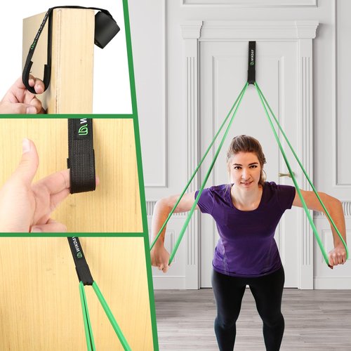 WIKDAY Resistance Bands Total 10PCS, Pull Up Assistance Bands, Workout Bands Set with Door Anchor, Elastic Bands for Body Stretching, Crossfit Training at Home/Gym Men & Women