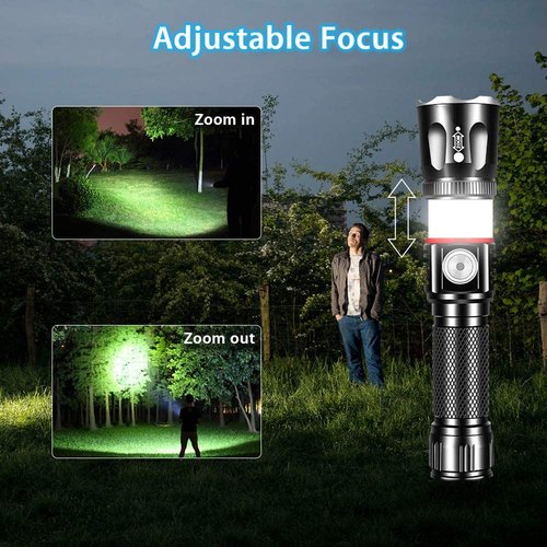 Vnina Tactical Flashlight Rechargeable, High Lumens Led Flashlights Handheld-Magnetic Base, Super Bright, Zoomable, Water-Resistance, 4 Modes, Powerful Flash Light for Camping, Hiking and Emergence