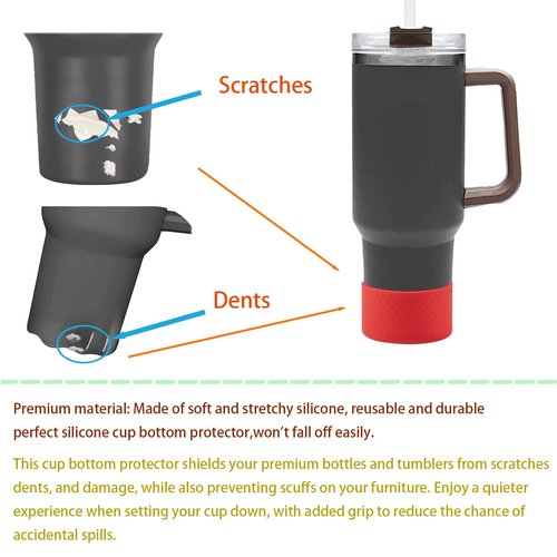 WKYMY Protective Silicone Boot Compatible with Stanley Quencher Tumbler Boot Bottom Protector Boot for Hydroflask Boot and More Bottles/Tumblers with Width of 3in Bottom