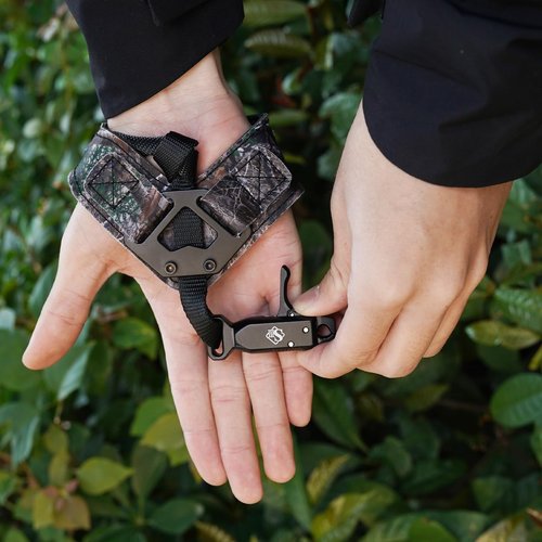 LWANO Archery Compound Bow Release Aids Trigger 360° Adjustable Wristband Release Aids for Adults Youth Kids Hunting Shooting Accessories (Camouflage)