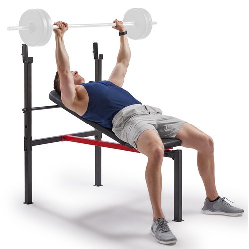 Sunny Health & Fitness Adjustable Multi-Function Incline Weight Bench with Barbell Rack, Full Body Workout Exercise Strength Training for Home Gym W/Optional Leg Developer & Preacher Curl Attachment