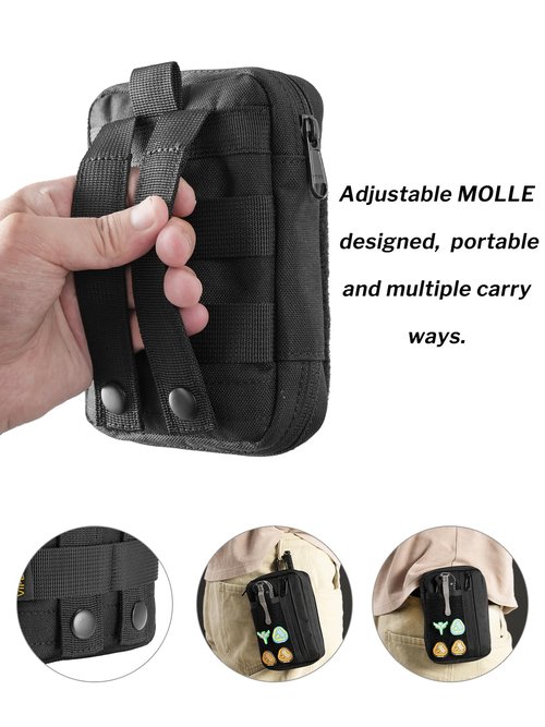 VIPERADE VE30 Molle Pouches Small EDC Pouch,Compact Belt Pouch for Men,EDC Pouch Pocket Organiser with Patches Area,Adjustable Molle Backpack Pack Pocket for Camping Bush Craft/Hiking/Traveling