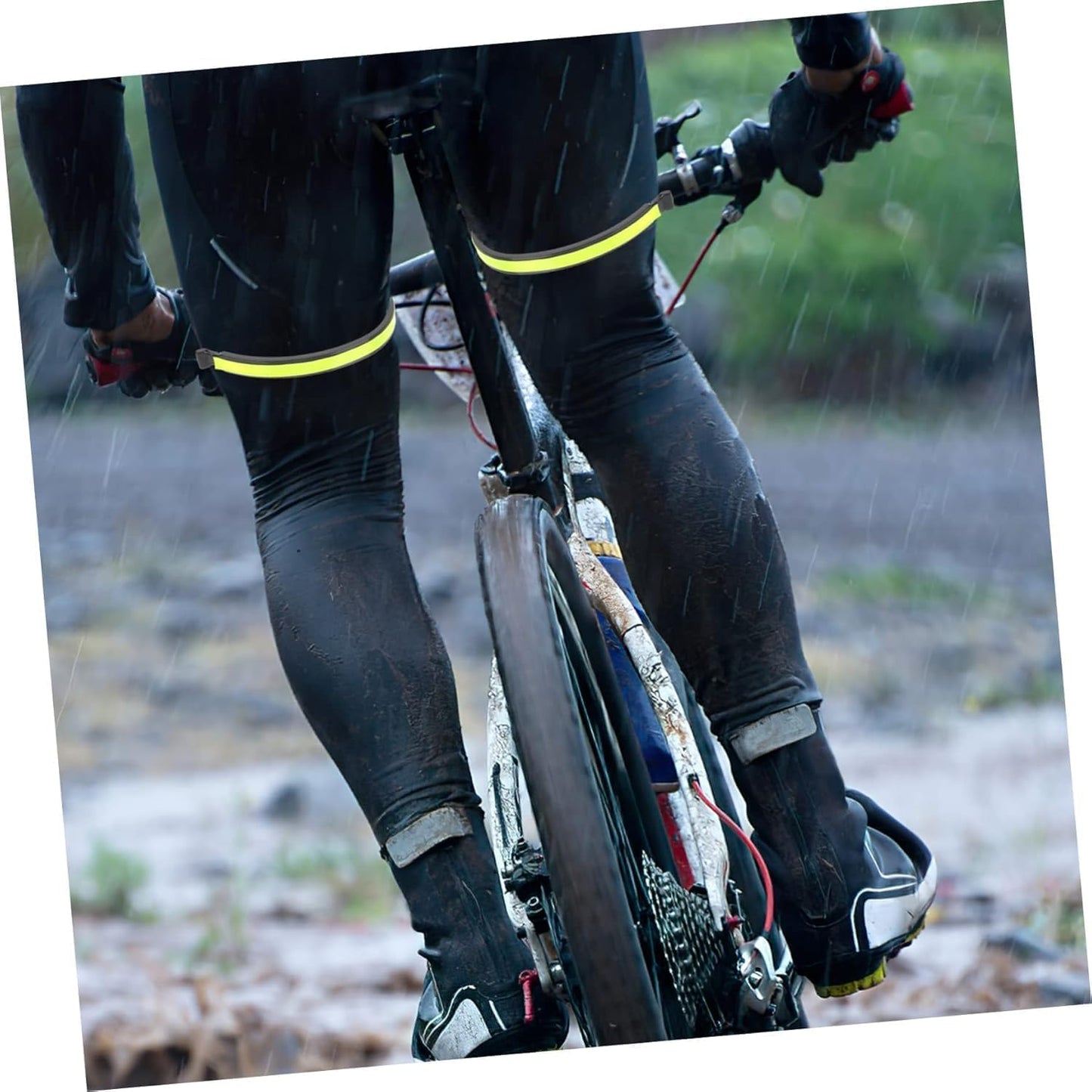 2Pcs Yellow Ankle Cuffs, Outdoor Recreation Cycling Trouser Clip Cycling Ankle, Safety Band Reflective for Bicycles Clip, Pant Leg Cuff Clip Bikes Cycling Equipment Trouser Wrap Clip Reflective Gear