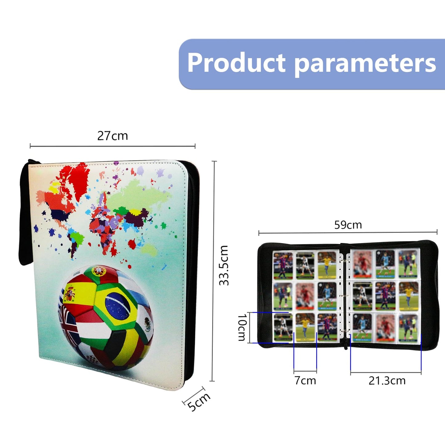 Football Card Binder 9 Pocket Fits 900 Cards with