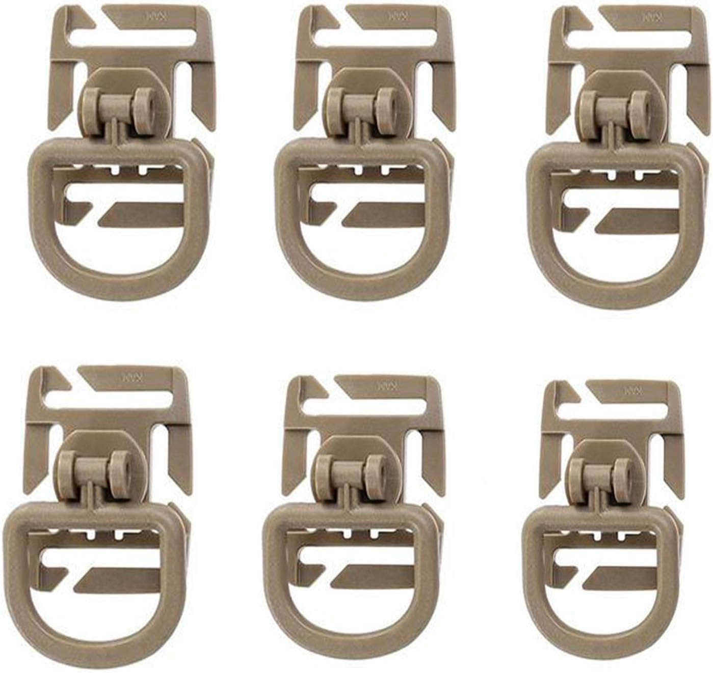 Jadedragon Multipurpose Tactical 360 Rotation D-Ring Clips/Locking Carabiner/Hydration Tube Clips/Elastic String Strap Management Tool for MOLLE Webbing Attachment Backpacks
