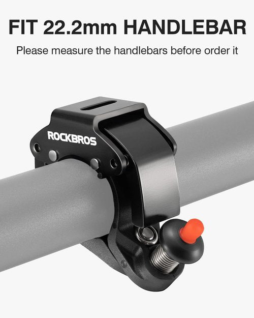 ROCKBROS Bike Bells Hidden MTB Bells Bicycle Bells for 22.2mm Handlebars, More Than 100dB, Clear & Long Sound Ringer, Mountain Bike, Scooter, Youth Bike