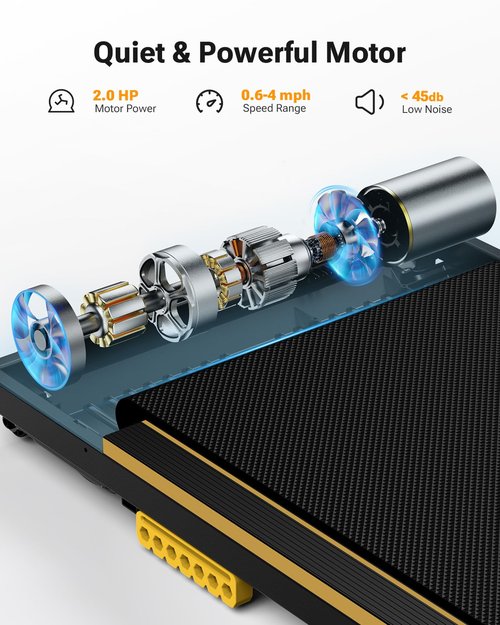 UREVO Under Desk Treadmill, Portable Treadmills for Home/Office Walking Pad with Remote Control, LED Display