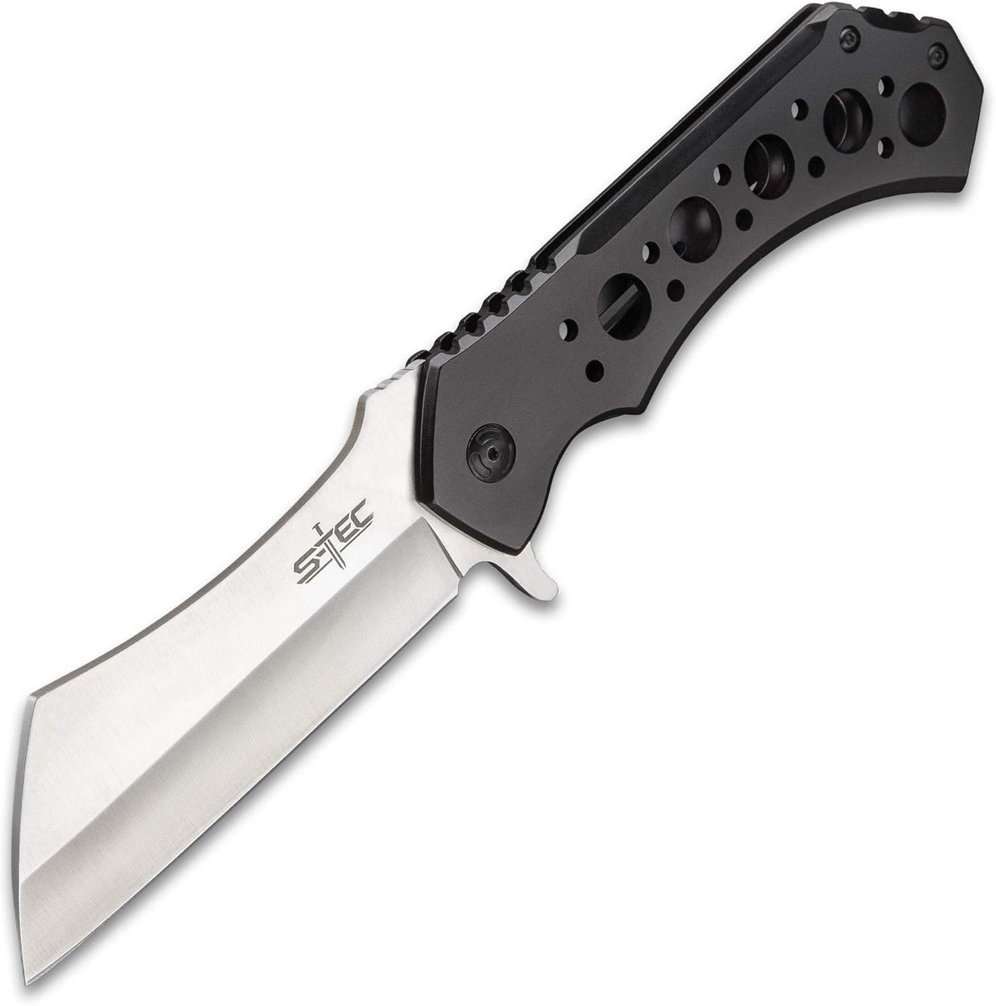 S-TEC 12-inch Rugged Chef Field Tactical Folding Cleaver (Stonewashed)