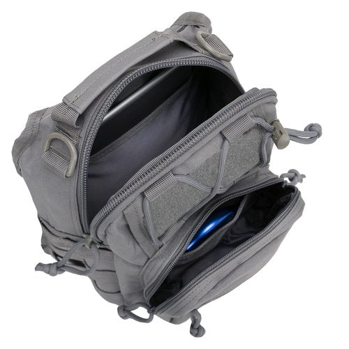 YAKEDA Tactical EDC Backpack Military Sling Backpack Shoulder Bag for Travel,Outdoor,Hiking, (Gray) 10.24 * 8.27 * 4.33 inches