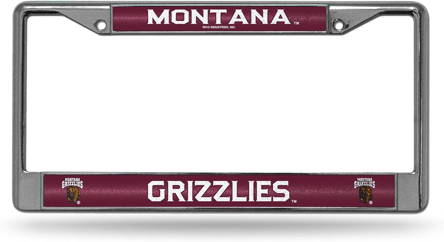 Rico Industries NCAA 12" x 6" Silver Bling Chrome Car/Truck/SUV Auto Accessory