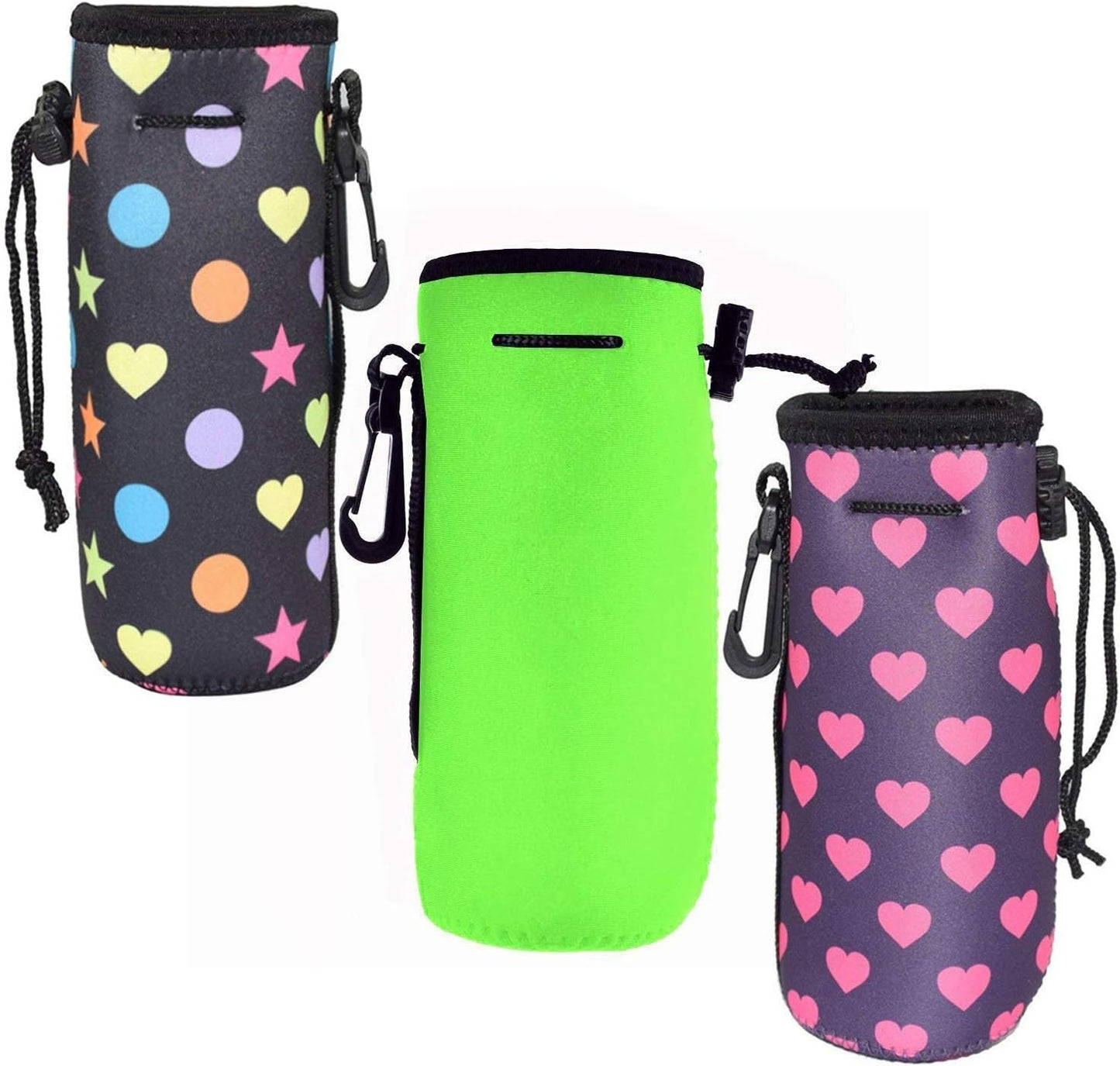 Af-Wan Water Bottle Cooler Carrier for 22 oz Long Neck Water Bottle or Tall Beer Bottles,Protable Neoprene Insulated Water Drink Bottle Cover Sleeve Tote Bag Pouch Holder Strap.(3pcs)